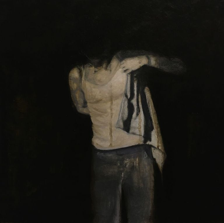 Vincenzo Ferrara, After, 2019. 28x28, olio su carta