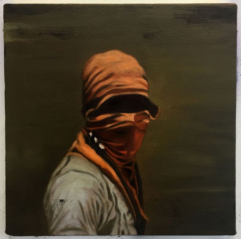 Vincenzo Ferrara, Senza titolo, 2019. 25x25, olio su tela