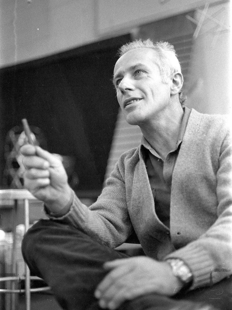 Vittorio Giorgini durante una lezione al Pratt Institute, 1981
