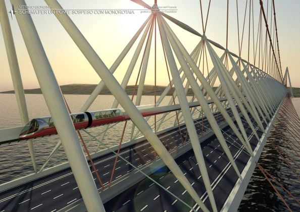 Vittorio Giorgini, proposta di ponte sospeso per lo stretto di Messina (2008)