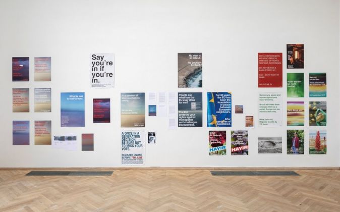 Wolfgang Tillmans, Various political campaign posters, 2016-19. Installation view, Europa Endlos, Kunsthal Charlottenborg, 2019. Courtesy Between Bridges. Photo Anders Sune Berg