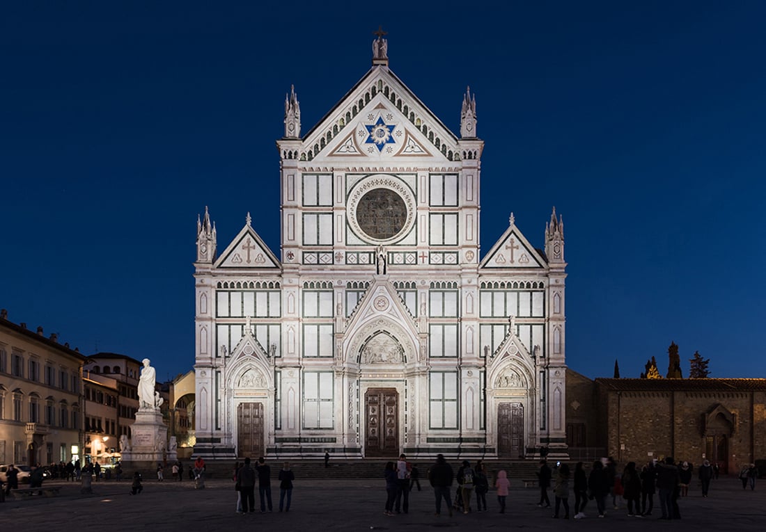 Microscape, Illuminazione della Basilica di Santa Croce, Piazza Santa Croce, Firenze - Foto Luca Petrucci