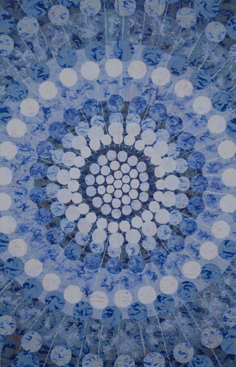 Alberto di Fabio, Big Bang, 2010, acrylic on rise paper laid dow on canvas, 75 x 48.5 cm.