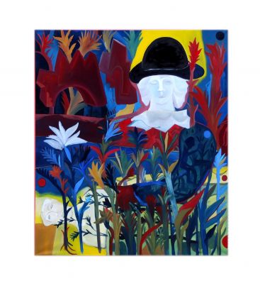 Alice Visentin, Funerale, 2019, olio su tela, 130 x 150 cm