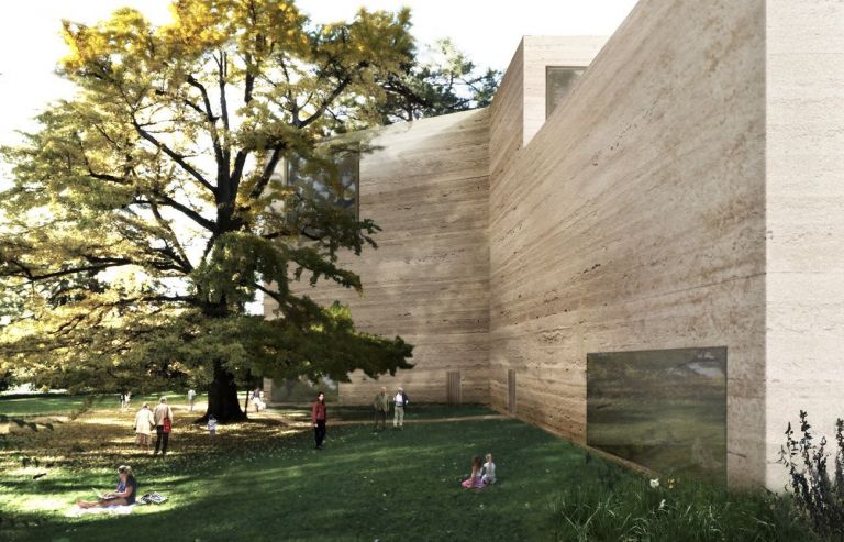 Atelier Peter Zumthor, Progetto di espansione della Fondation Beyeler. Haus für Kunst, vista dall’Iselin Weber Park. Courtesy Atelier Peter Zumthor & Partner