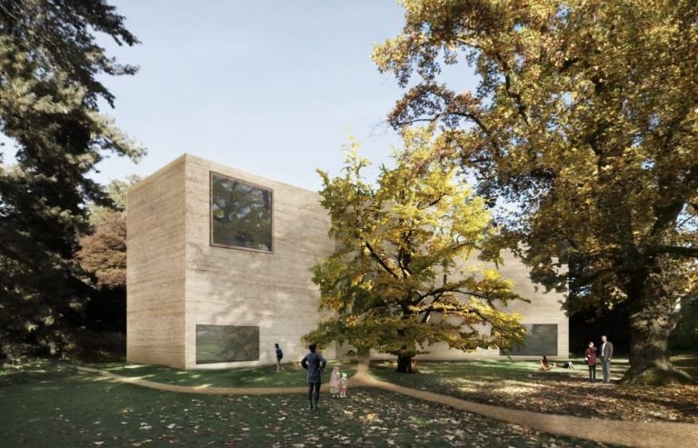 Atelier Peter Zumthor, Progetto di espansione della Fondation Beyeler. Haus für Kunst, vista dall’Iselin Weber Park. Courtesy Atelier Peter Zumthor & Partner