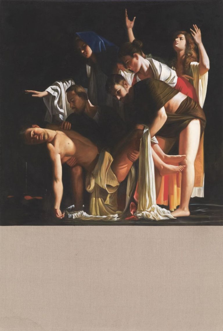 Christian Jankowski, Neue Malerei – Caravaggio, 2017. Courtesy Galleria Enrico Astuni