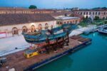 Christoph Büchel, Barca Nostra, Venezia, 2019. The migrant shipwreck of 18 April 2015 being transported from the Pontile Marina Militare di Melilli (NATO) to the Arsenale in Venice, Italy. Photo © BARCA NOSTRA