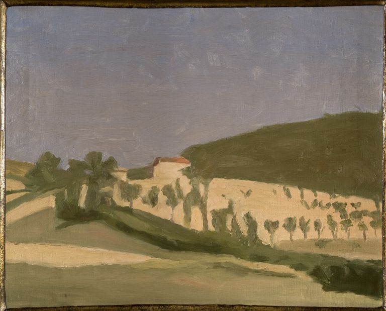 Giorgio Morandi, Paesaggio, 1943, olio su tela. Courtesy Collezione Banca Monte dei Paschi di Siena, ph. Lensini, Siena