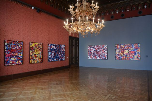 Jean Dubuffet, Mire G 48 (Kowloon), G 21 (Kowloon), G 178 (Boléro) e G 177 (Boléro), G 47 (Kowloon), 1983. Palazzo Franchetti, Venezia 2019. Photo Linda Kaiser