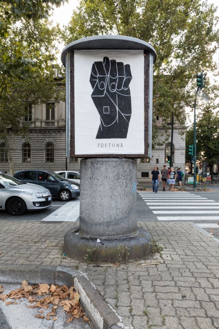 Lucio Basik Bolognesi, Proposta di aggiornamento per sasso-carta-forbici secondo i tratti distintivi degli italiani, trittico di poster non autorizzato per Assedio, a cura di Guerrilla Spam, Torino 2017. Photo Stefano Guastella