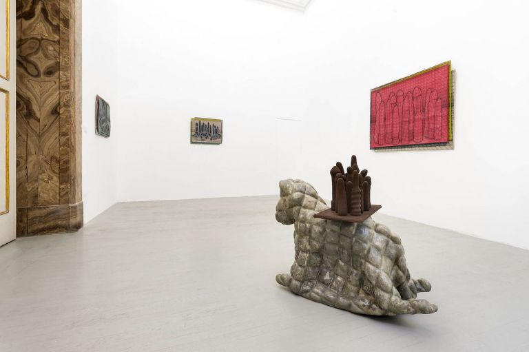 Perino & Vele. HappyBrico. Exhibition view at Galleria Alfonso Artiaco, Napoli 2019. Courtesy Galleria Alfonso Artiaco, Napoli. Photo credit Francesco Squeglia