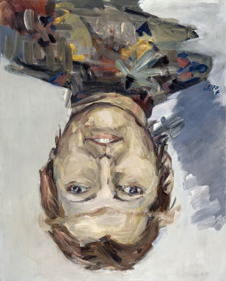 Georg Baselitz, Porträt Thordis Möller (Portrait of Thordis Möller), 1970, oil and synthetic polymer paint on canvas, 63 x 51 in162 x 1230 cm. Private Collection