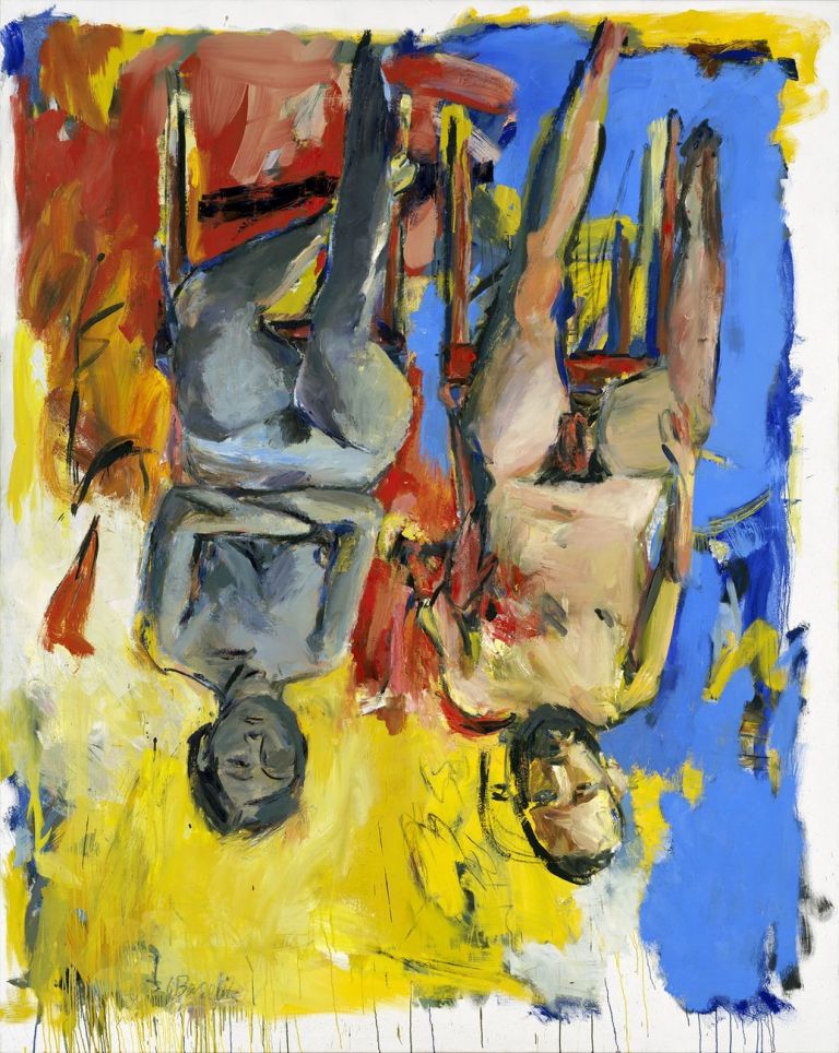Georg Baselitz, Schlafzimmer (Bedroom), 1975, oil and charcoal on canvas, 98 1/2 x 78 3/4 in 250 x 200 cm Georg Baselitz Treuhandstiftung