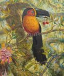 Thomas Braida, Il pappagallo e le ciliege, 2014, cm 60x50, olio su tela