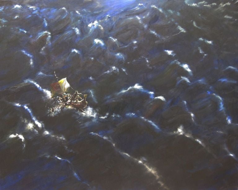 Thomas Braida, Navi grandi (quale fine farete piccoli marinai), 2013 cm 168x213, olio su tela