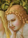 La Anunciación y la expulsión de Adán y Eva del jardín del Edén (después de la restauración) FRA ANGELICO Temple y oro sobre tabla, 190,3 x 191,5 cm; 162,3 x 191,5 cm c. 1425-26 Madrid, Museo Nacional del Prado - Detalle Adán, después de la restauración