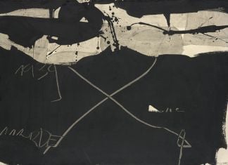 Manolo Millares, Sin título, 1963, mixed media on paper mounted on canvas, 70.7 x 100 cm, Copyright the artist, Courtesy of Waddington Custot