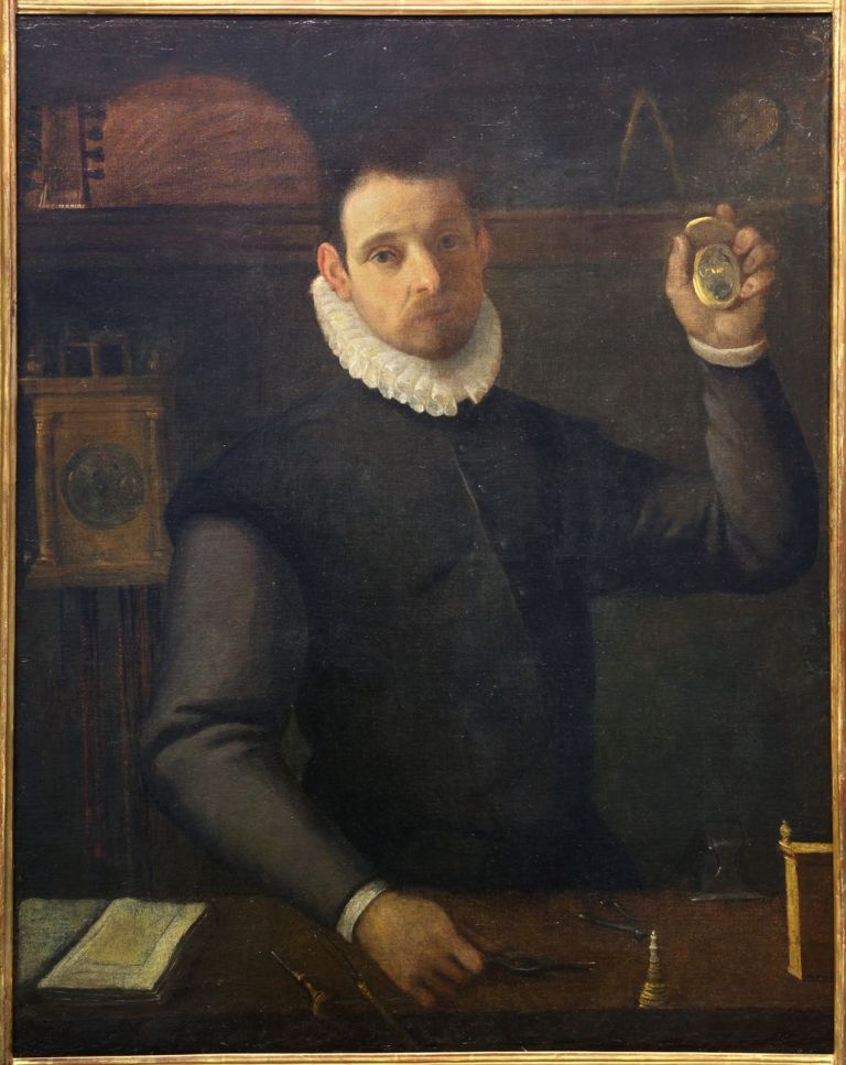 Agostino Carracci (attrib.), Autoritratto come orologiaio, 1582-83. Collezione Fondazione Cassa di Risparmio in Bologna