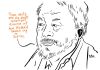 Ai Weiwei contro la Skandinavisk Motor Co. A/S. Ai Weiwei survive. Disegno di Gianluca Costantini