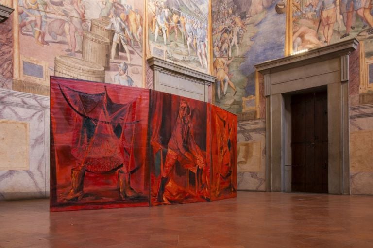 Alessandro Scarabello, Opera Rubra, 2019, installation view at Palazzo della Corgna, courtesy The Gallery Apart, photo Marco De Rosa
