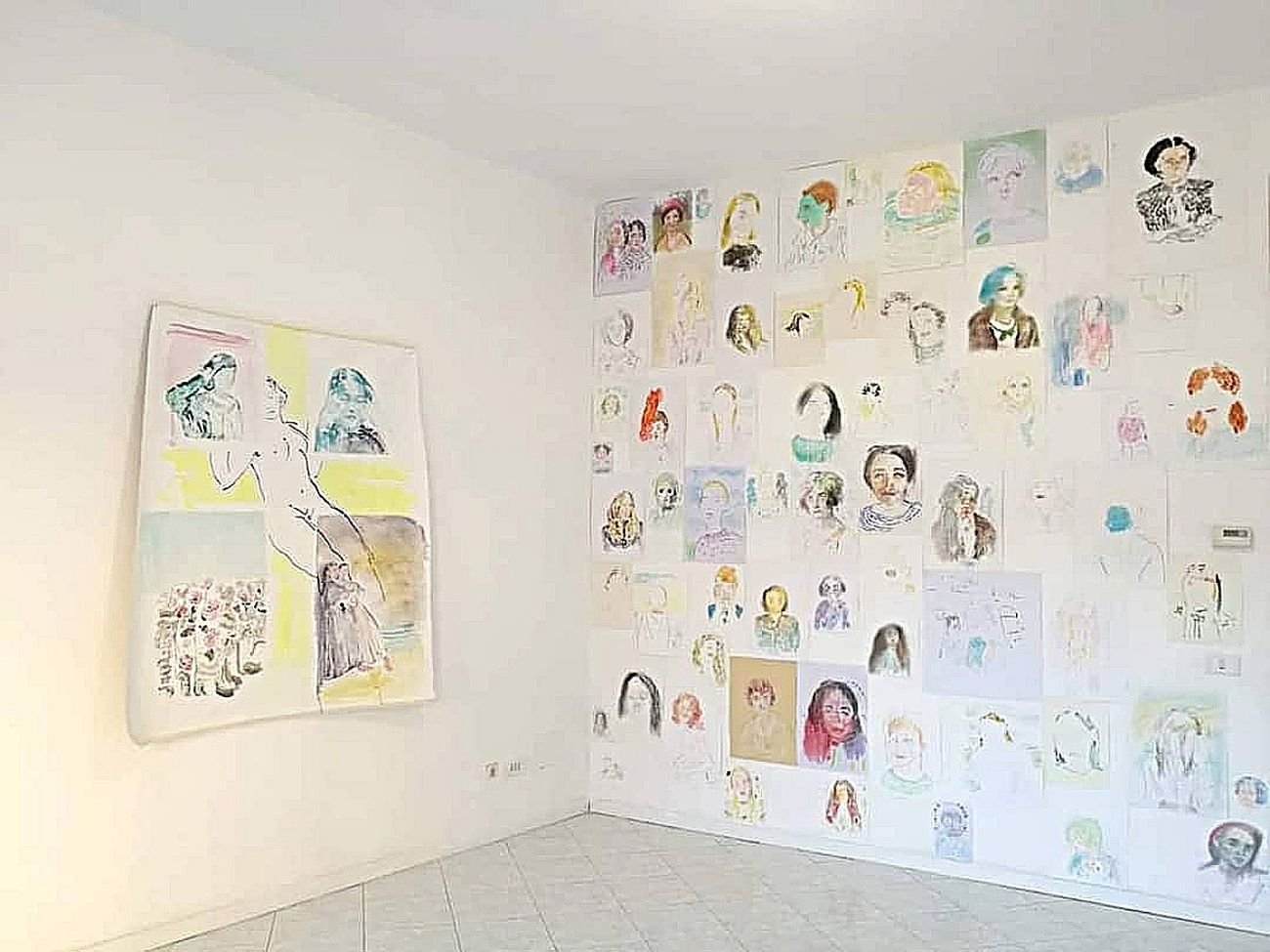 Elisa Filomena, Diario Notturno, installazione mostra presso Circoloquadro, Milano, 2019
