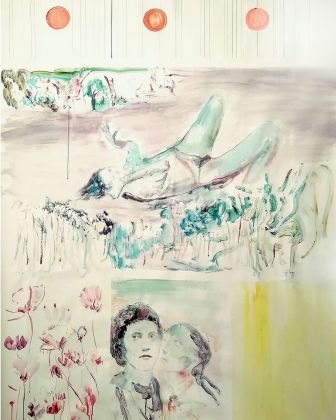 Elisa Filomena, Racconti di una memoria, acrilico e pennarelli su tela, cm 150x110, 2019