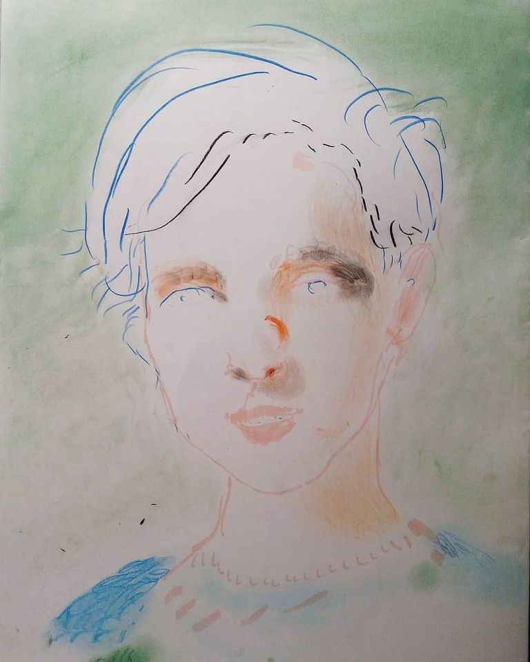 Elisa Filomena, Ragazzo, pastelli su carta, cm 50x40, 2018