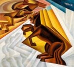 Fortunato Depero, Corsa ippica tra le nubi, 1924. Courtesy Lucca Center of Contemporary Art