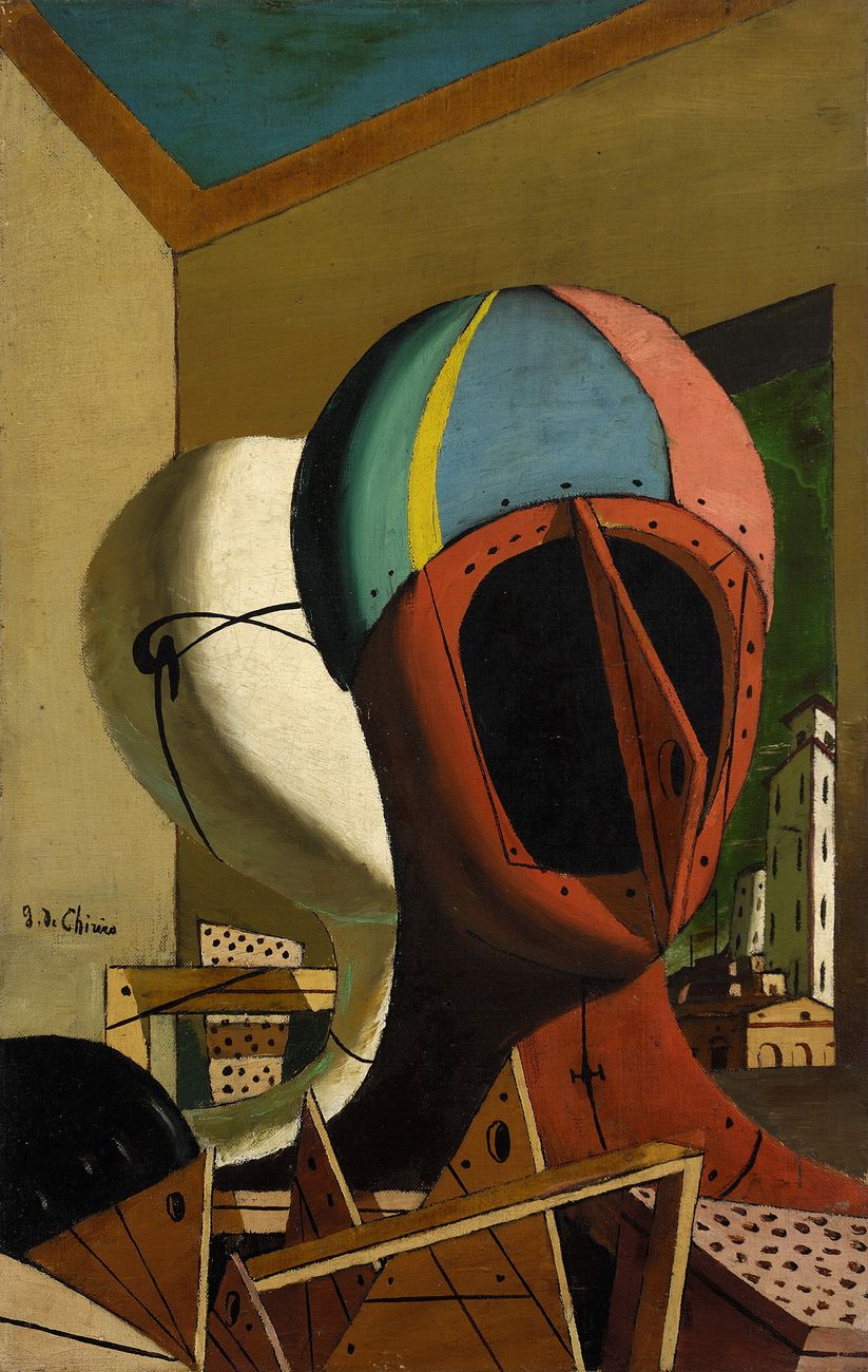 Giorgio de Chirico, Muse metafisiche, 1918 © Giorgio de Chirico by SIAE 2019. Collezione Fondazione Francesco Federico Cerruti per l'Arte. Deposito a lungo termine, Castello di Rivoli Museo d'Arte Contemporanea, Rivoli-Torino