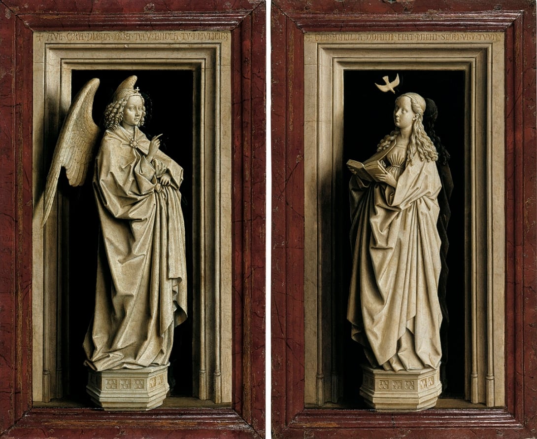 Jan van Eyck, The Annunciation Diptych, c. 1433 1435, Museo Nacional Thyssen Bornemisza, Madrid