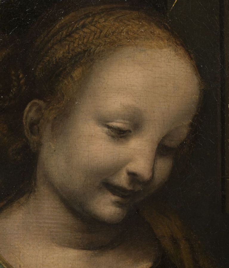 Leonardo da Vinci, Madonna Benois, 1478 82, dettaglio. San Pietroburgo, Museo Statale Ermitage