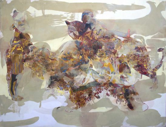 Marta Spagnoli, Fiera dei sensi, 2018, acrilico e olio su tela, 200x250 cm. Courtesy l'artista