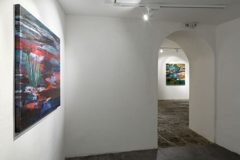 Mutaz Mohamed Elemam. Dream Scape from River. Installation view at Shazar Gallery, Napoli 2019. Photo Danilo Donzelli
