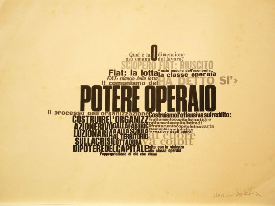 Nanni Balestrini, Potere Operaio, 1969. Courtesy Mascherino Arte Contemporanea, Roma
