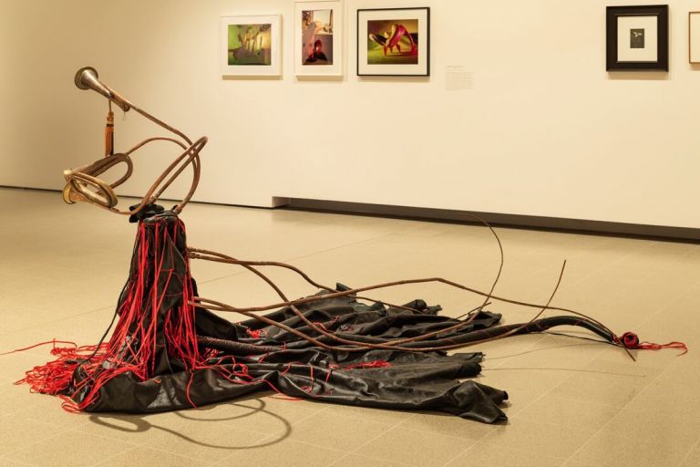 Nicholas Hlobo, Unduluku (2016). Installation view of Kiss My Genders at Hayward Gallery, 2019. Photo Thierry Bal