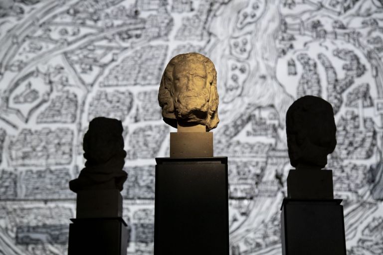 Notre-Dame de Paris. Sculture gotiche dalla grande cattedrale. Onstallation view at Palazzo Madama, Torino 2019. Photo credits Giorgio Perottino