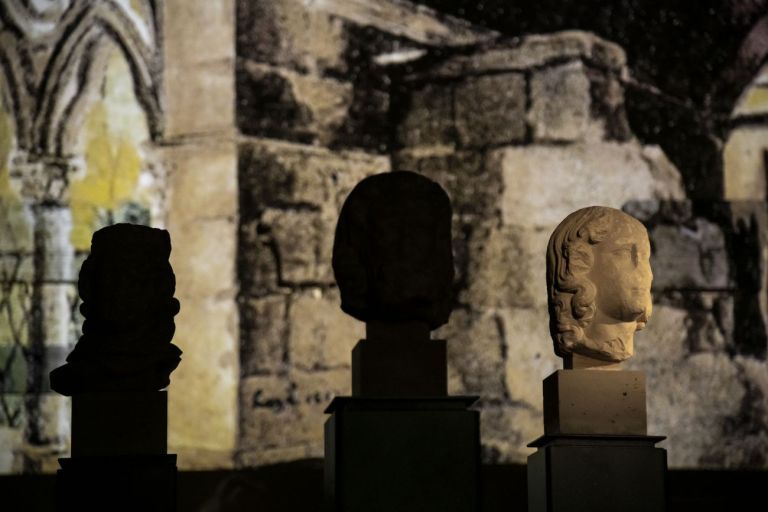 Notre-Dame de Paris. Sculture gotiche dalla grande cattedrale. Onstallation view at Palazzo Madama, Torino 2019. Photo credits Giorgio Perottino