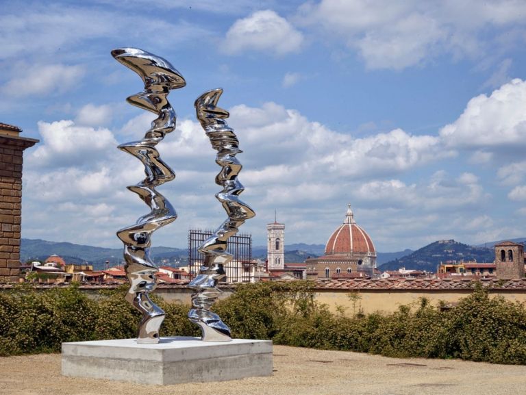 Tony Cragg, Elliptical Column e Point of View, 2012-18. Photo Michael Richter © l’artista