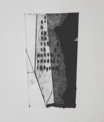Martina Di Gennaro, Rifugi (serie) incisione calcografica su Tetrapak, misure variabili, Napoli 2018