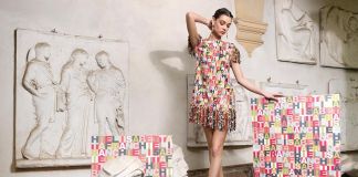 Abito della collezione di Elisabetta Franchi, fonte Facebook
