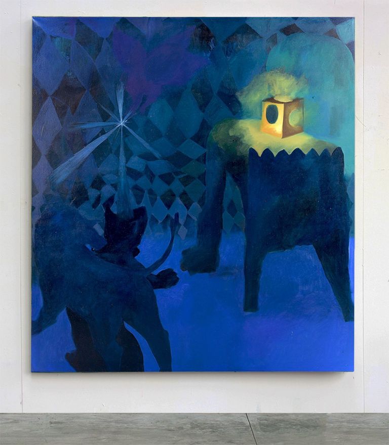 Alessandro Fogo, Notturno (sogno liquido e sensuale), 2018, olio su tela, 149x135 cm