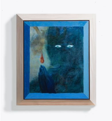 Alessandro Fogo, Piccola fiamma all'origine dell'universo, 2018, olio su lino, 50x60 cm