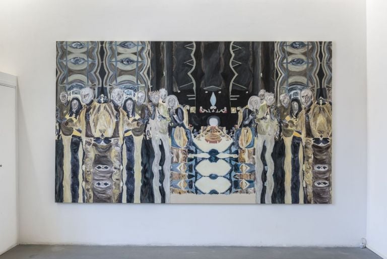 Alessandro Giannì, L’apocalisse dell’ora, 2014, acrilico e olio su tela, cm 200x335. Photo Sebastiano Luciano, courtesy AlbumArte