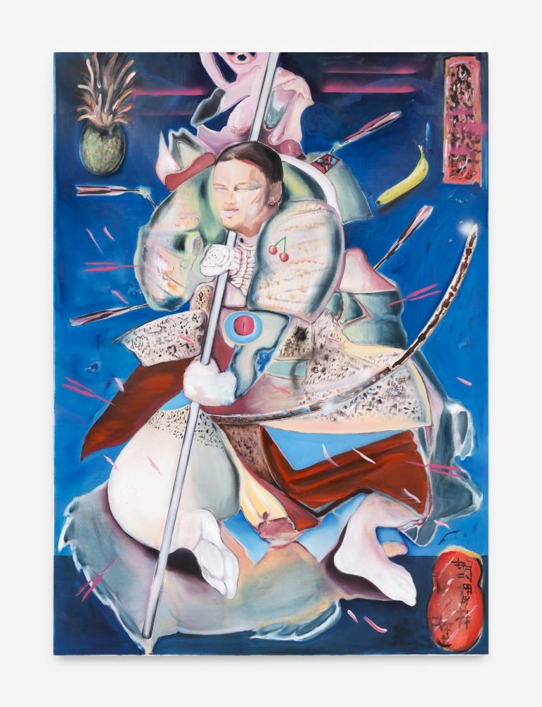 Davide Serpetti, Clash of Jam (Samurai with pink arrows), 2017