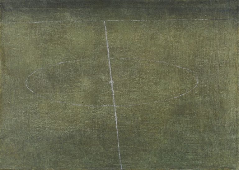 Enrico Tealdi, Il Nimbo dei poeti, 2016, tecnica mista su carta incollata su tela, cm 25x35