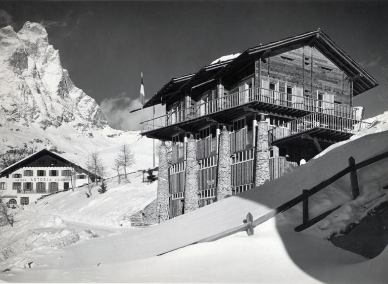 Franco Albini, Albergo rifugio Pirovano, Cervinia, 1948-52, con Luigi Colombini © Fondazione Franco Albini