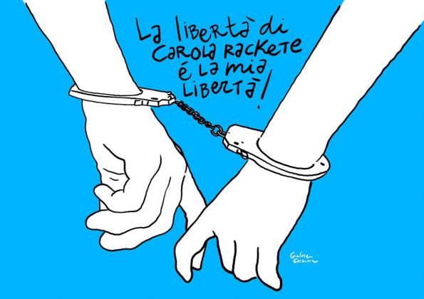 Illustrazione per Carola Rackete by Gianluca costantini, per Left