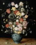 Jan Brueghel il Vecchio, Mazzo di fiori in un vaso blu, 1608 circa, Olio su tavola di rovere, 65,8 cm × 51 cm × 0,7 cm, Courtesy KHM Museumsverband