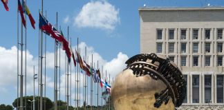 MAECI - Ministero degli Affari Esteri. Dettaglio della facciata con la Sfera grande di Arnaldo Pomodoro. Photo Giorgio Benni